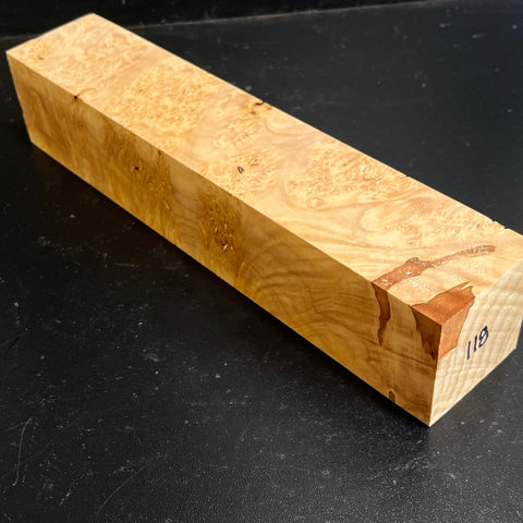 2.5x2.5x12 KD Maple Burl Wood Spindle Turning Blank (#00118)