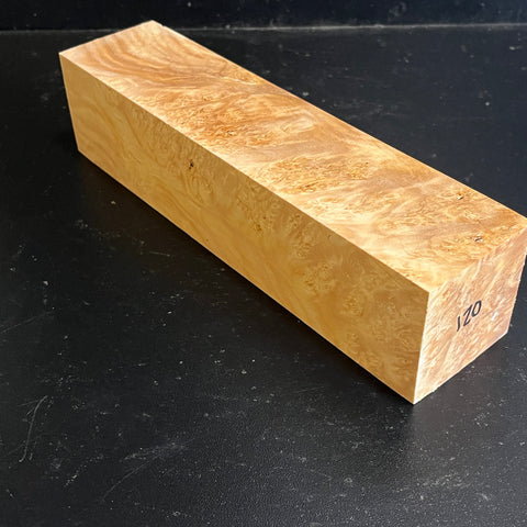 2.5x2.5x10 KD Maple Burl Wood Spindle Turning Blank (#00120)