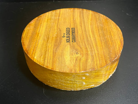 8"x2" KD Exhibition Grade Canarywood Wood Bowl Turning Blank (#00909)