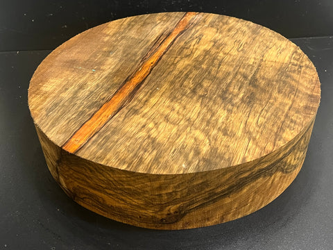 12"x3" KD Figured Black Limba Wood Bowl Turning Blank (#00916)
