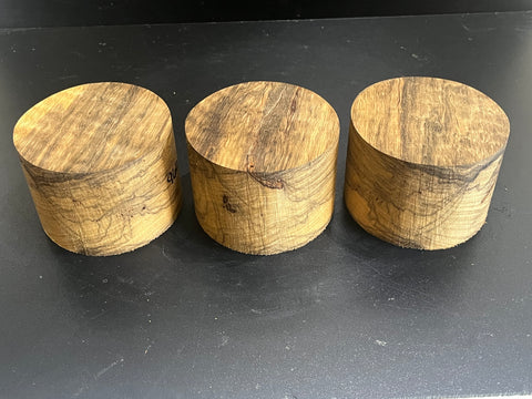 4"x3" KD Figured Black Limba (3pcs) Wood Bowl Turning Blank (#00966)