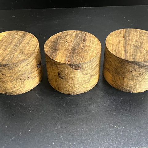 4"x3" KD Figured Black Limba (3pcs) Wood Bowl Turning Blank (#00966)