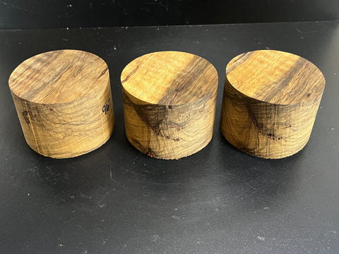 4"x3" KD Figured Black Limba (3pcs) Wood Bowl Turning Blank (#00967)