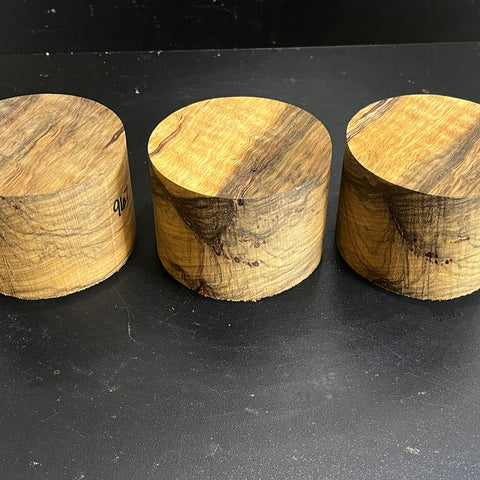 4"x3" KD Figured Black Limba (3pcs) Wood Bowl Turning Blank (#00967)