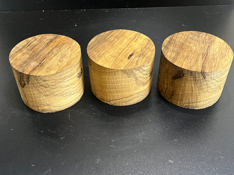 4"x3" KD Figured Black Limba (3pcs) Wood Bowl Turning Blank (#00968)