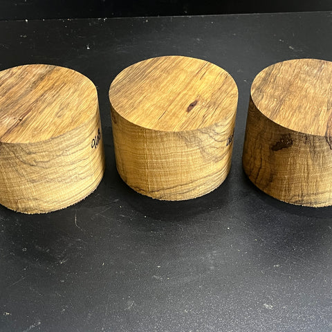 4"x3" KD Figured Black Limba (3pcs) Wood Bowl Turning Blank (#00968)