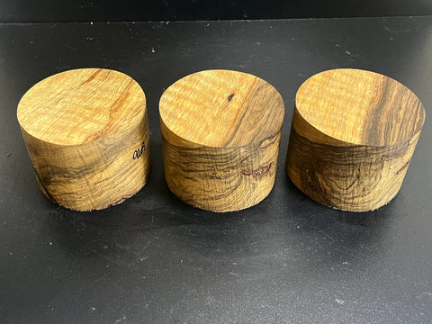 4"x3" KD Figured Black Limba (3pcs) Wood Bowl Turning Blank (#00969)