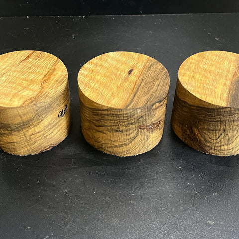4"x3" KD Figured Black Limba (3pcs) Wood Bowl Turning Blank (#00969)