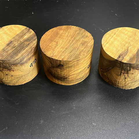 4"x3" KD Figured Black Limba (3pcs) Wood Bowl Turning Blank (#00970)