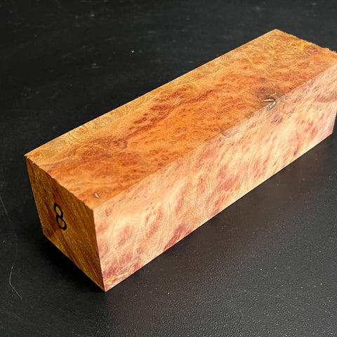 2"x2"x6.5" Camphor Burl Wood Spindle Turning Blank (#008)