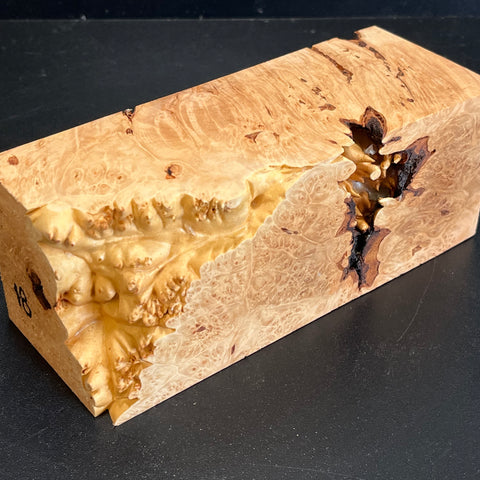 2.5x2.5x7 KD Maple Burl Wood Spindle Turning Blank (#0018)