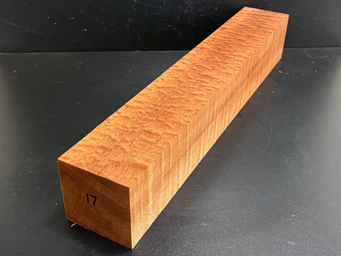 3"x3"x18" KD Pomelle Sapele Wood Spindle Turning Blank (#0017)
