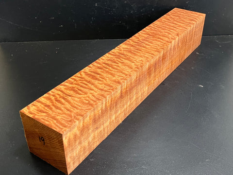 3"x3"x18" KD Pomelle Sapele Wood Spindle Turning Blank (#0019)