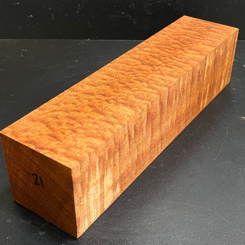 3"x3"x12" KD Pomelle Sapele Wood Spindle Turning Blank (#0021)