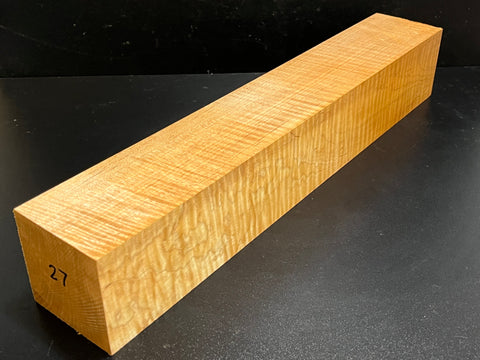 3"x3"x18" Exhibition Grade KD Curly Maple Wood Spindle Turning Blank (#0027)