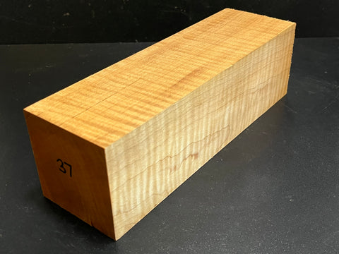 3"x3"x10" Exhibition Grade KD Curly Maple Wood Spindle Turning Blank (#0037)