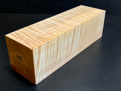 3"x3"x10" Exhibition Grade KD Curly Maple Wood Spindle Turning Blank (#0040)