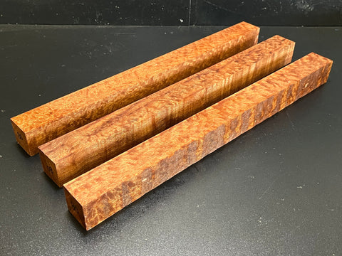 1.5"x1.5"x18" KD Pomelle Sapele Wood (3 pcs) Spindle Turning Blank (#0080)