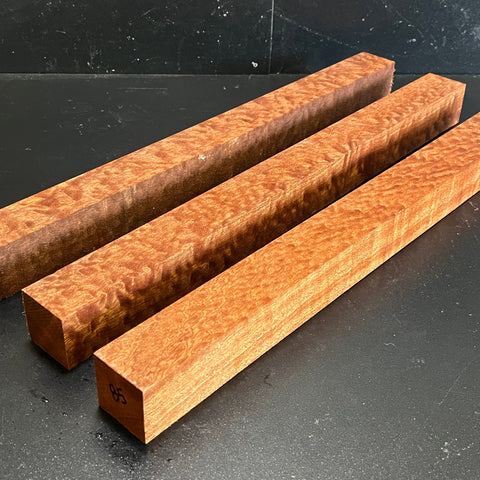 1.5"x1.5"x18" KD Pomelle Sapele Wood (3 pcs) Spindle Turning Blank (#0085)