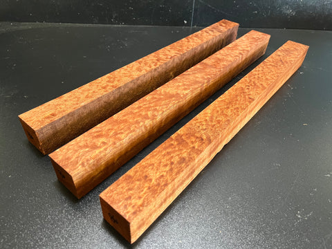 1.5"x1.5"x18" KD Pomelle Sapele Wood (3 pcs) Spindle Turning Blank (#0086)