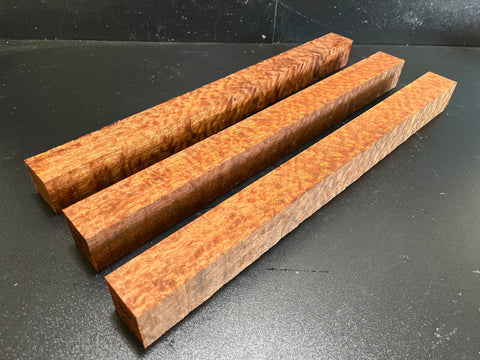 1.5"x1.5"x18" KD Pomelle Sapele Wood (3 pcs) Spindle Turning Blank (#0088)