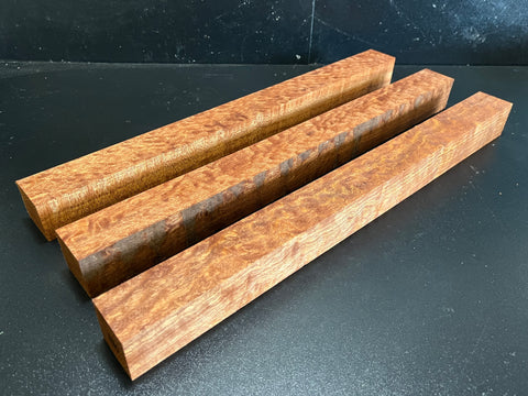 1.5"x1.5"x18" KD Pomelle Sapele Wood (3 pcs) Spindle Turning Blank (#0094)