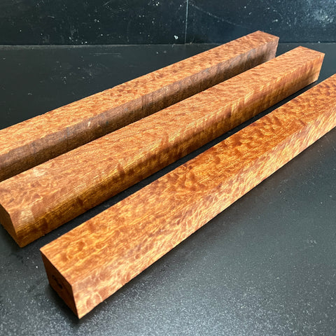 1.5"x1.5"x18" KD Pomelle Sapele Wood (3 pcs) Spindle Turning Blank (#0096)