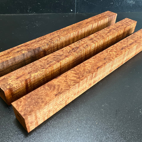1.5"x1.5"x18" KD Pomelle Sapele Wood (3 pcs) Spindle Turning Blank (#0097)