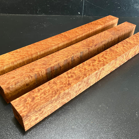 1.5"x1.5"x18" KD Pomelle Sapele Wood (3 pcs) Spindle Turning Blank (#0098)