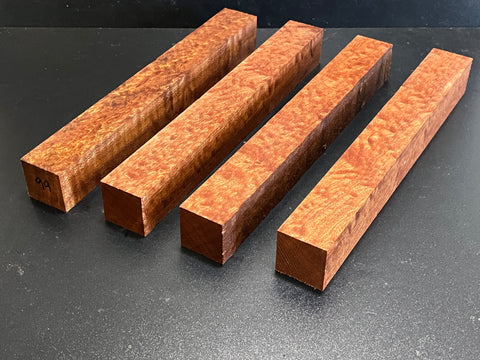1.5"x1.5"x12" KD Pomelle Sapele Wood (4 pcs) Spindle Turning Blank (#0099)