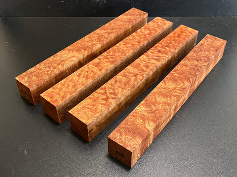 1.5"x1.5"x12" KD Pomelle Sapele Wood (4 pcs) Spindle Turning Blank (#00103)