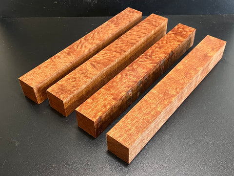 1.5"x1.5"x12" KD Pomelle Sapele Wood (4 pcs) Spindle Turning Blank (#00104)