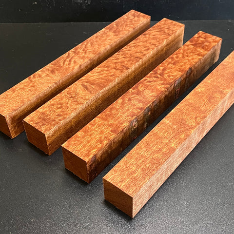 1.5"x1.5"x12" KD Pomelle Sapele Wood (4 pcs) Spindle Turning Blank (#00104)