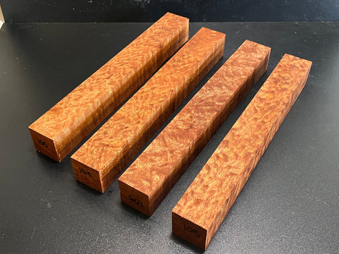 1.5"x1.5"x12" KD Pomelle Sapele Wood (4 pcs) Spindle Turning Blank (#00105)