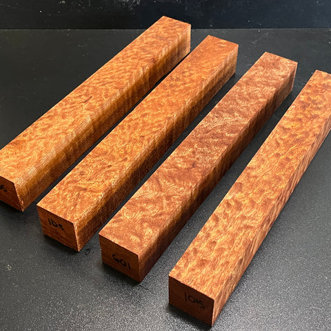 1.5"x1.5"x12" KD Pomelle Sapele Wood (4 pcs) Spindle Turning Blank (#00105)