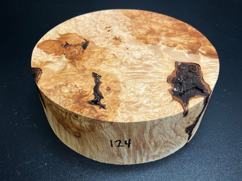 8"x3" KD Maple Burl Wood Bowl Turning Blank (#00124)