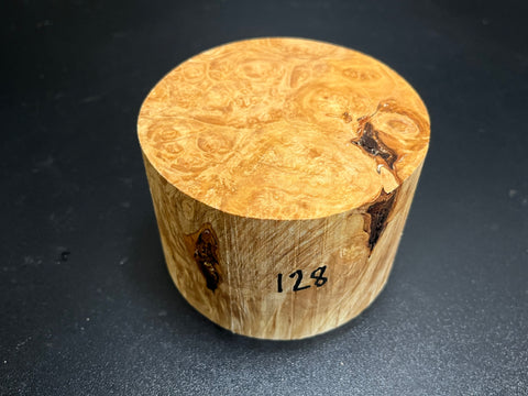 4"x3" KD Maple Burl Wood Bowl Turning Blank (#00128)