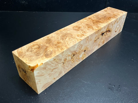 3"x3"x14.5" KD Maple Burl Wood Spindle Turning Blank (#00132)