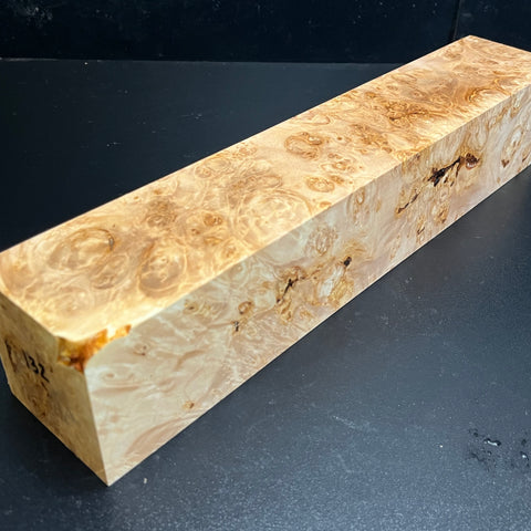 3"x3"x14.5" KD Maple Burl Wood Spindle Turning Blank (#00132)