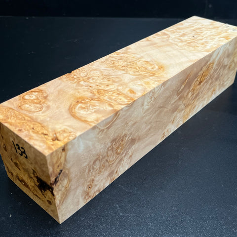 3"x3"x11" KD Maple Burl Wood Spindle Turning Blank (#00133)