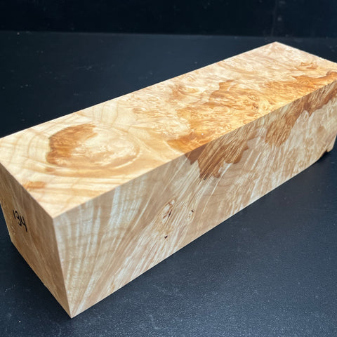 3"x3"x9.5" KD Maple Burl Wood Spindle Turning Blank (#00134)