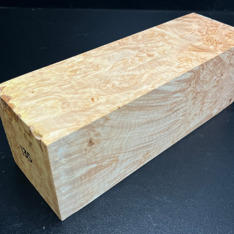 3"x3"x9" KD Maple Burl Wood Spindle Turning Blank (#00135)