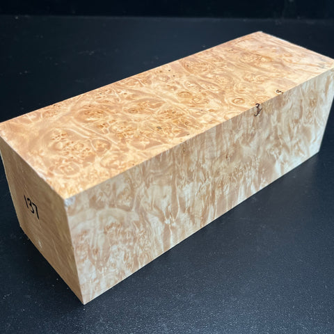 3"x3"x8" KD Maple Burl Wood Spindle Turning Blank (#00137)