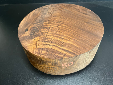 11"x4" KD Figured Black Walnut Wood Bowl Turning Blank (#0050)