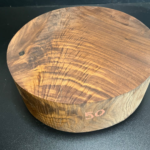 11"x4" KD Figured Black Walnut Wood Bowl Turning Blank (#0050)