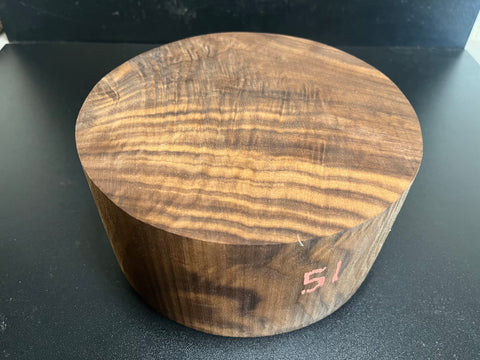 8"x4" KD Figured Black Walnut Wood Bowl Turning Blank (#0051)