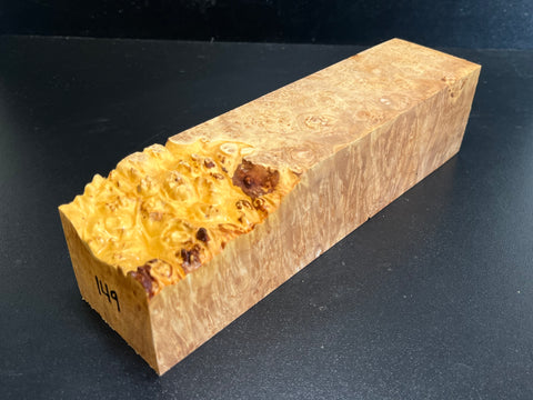 2.5x2.5x10 KD Maple Burl Wood Spindle Turning Blank (#00149)