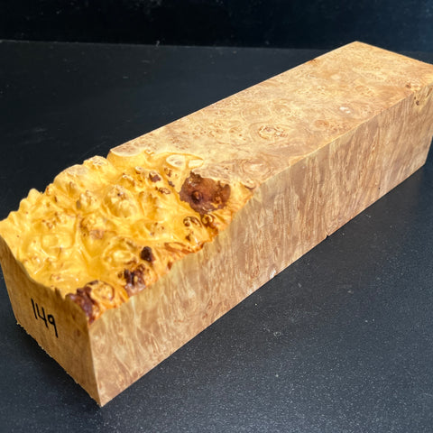 2.5x2.5x10 KD Maple Burl Wood Spindle Turning Blank (#00149)