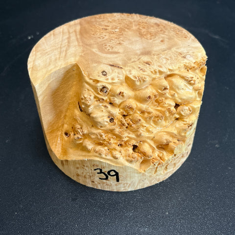 4x2.5 (max height) KD Live Edge Maple Burl Wood Bowl Blank (#0039)