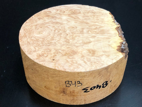 8"x3" KD Maple Burl Wood Bowl Turning Blank (#0043)
